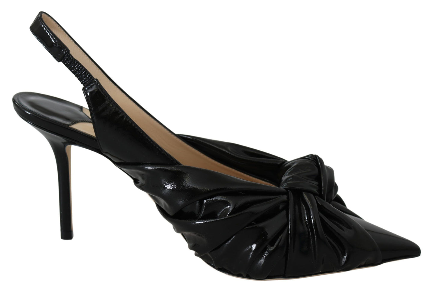 Elegant Black Leather Pointed Toe Pumps Shoes Jimmy Choo