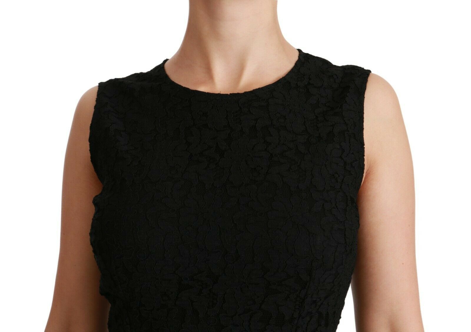 Black Floral Lace Sheath Gown Dress Dress Dolce & Gabbana