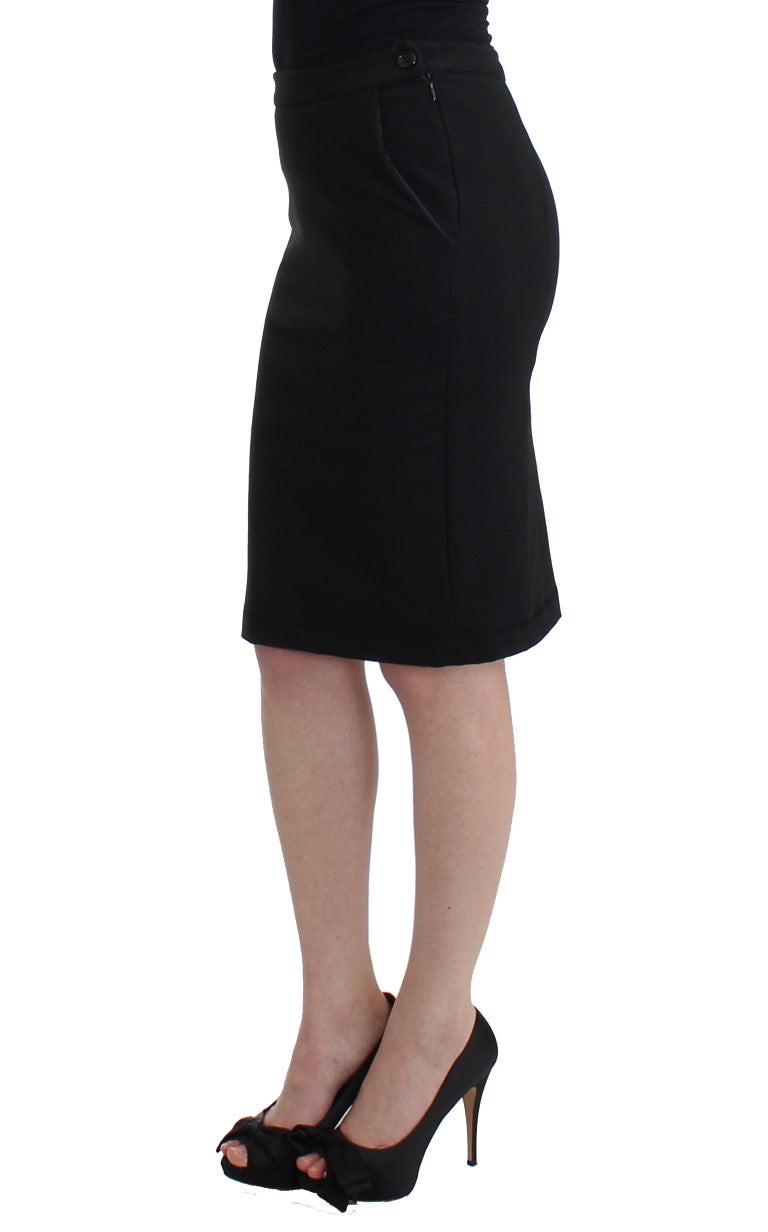 Black Straight Pencil Skirt Skirts GF Ferre