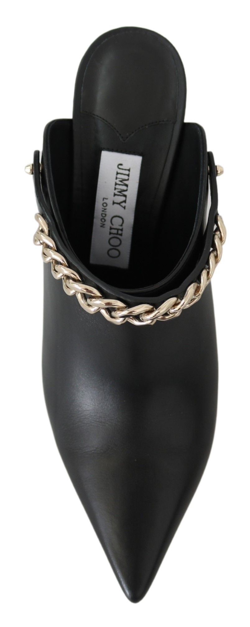 Elegant Black Gold Leather Pumps Shoes Jimmy Choo