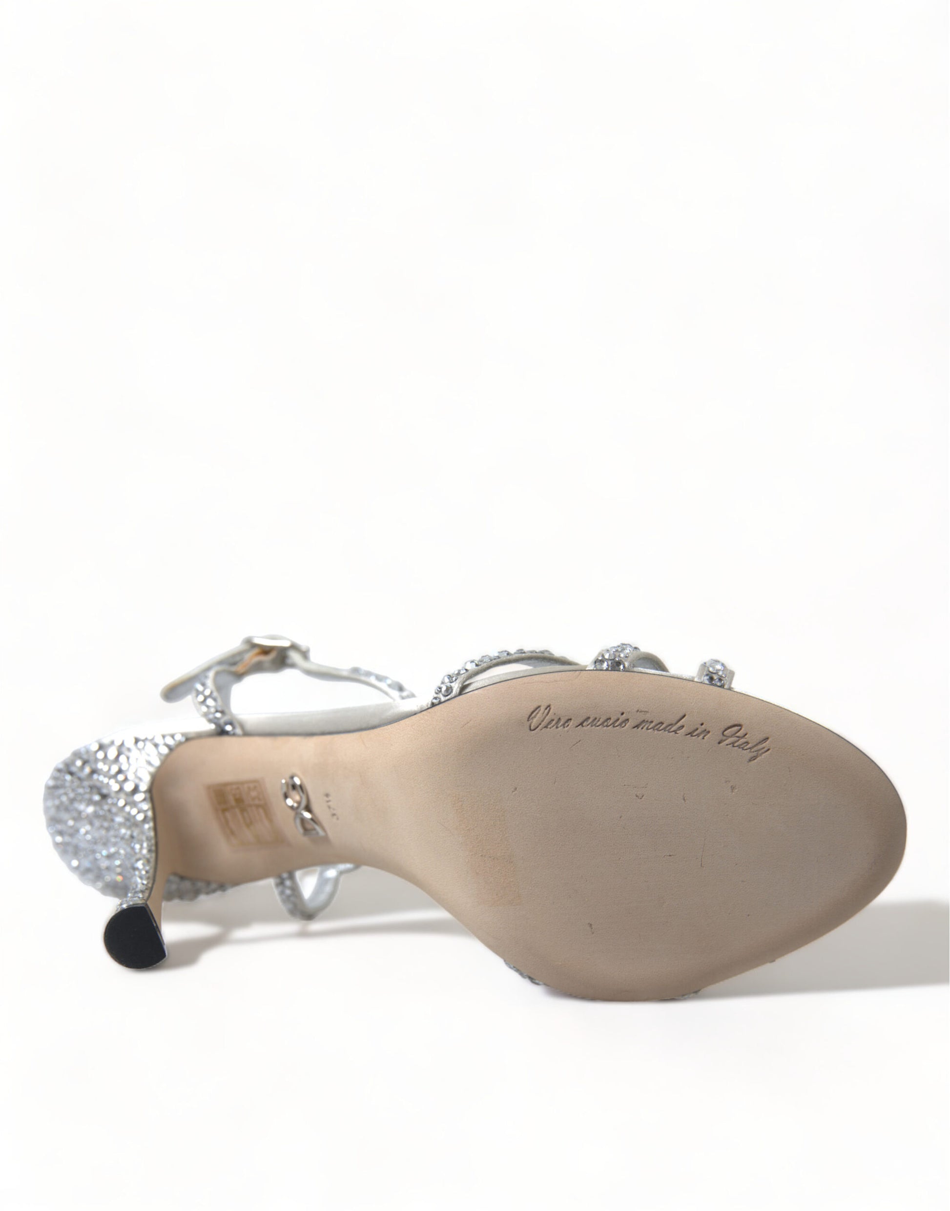 Silver Crystal Ankle Strap Sandals Shoes Shoes Dolce & Gabbana