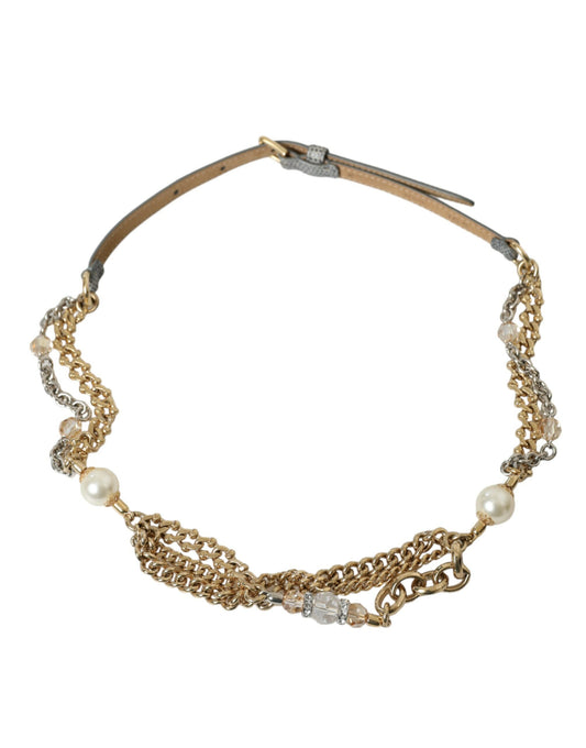 Blue Braided Gold Brass Chain Waist Belt Belt Dolce & Gabbana