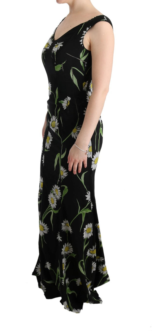 Sunflower Silk Stretch Sheath Dress Dress Dolce & Gabbana