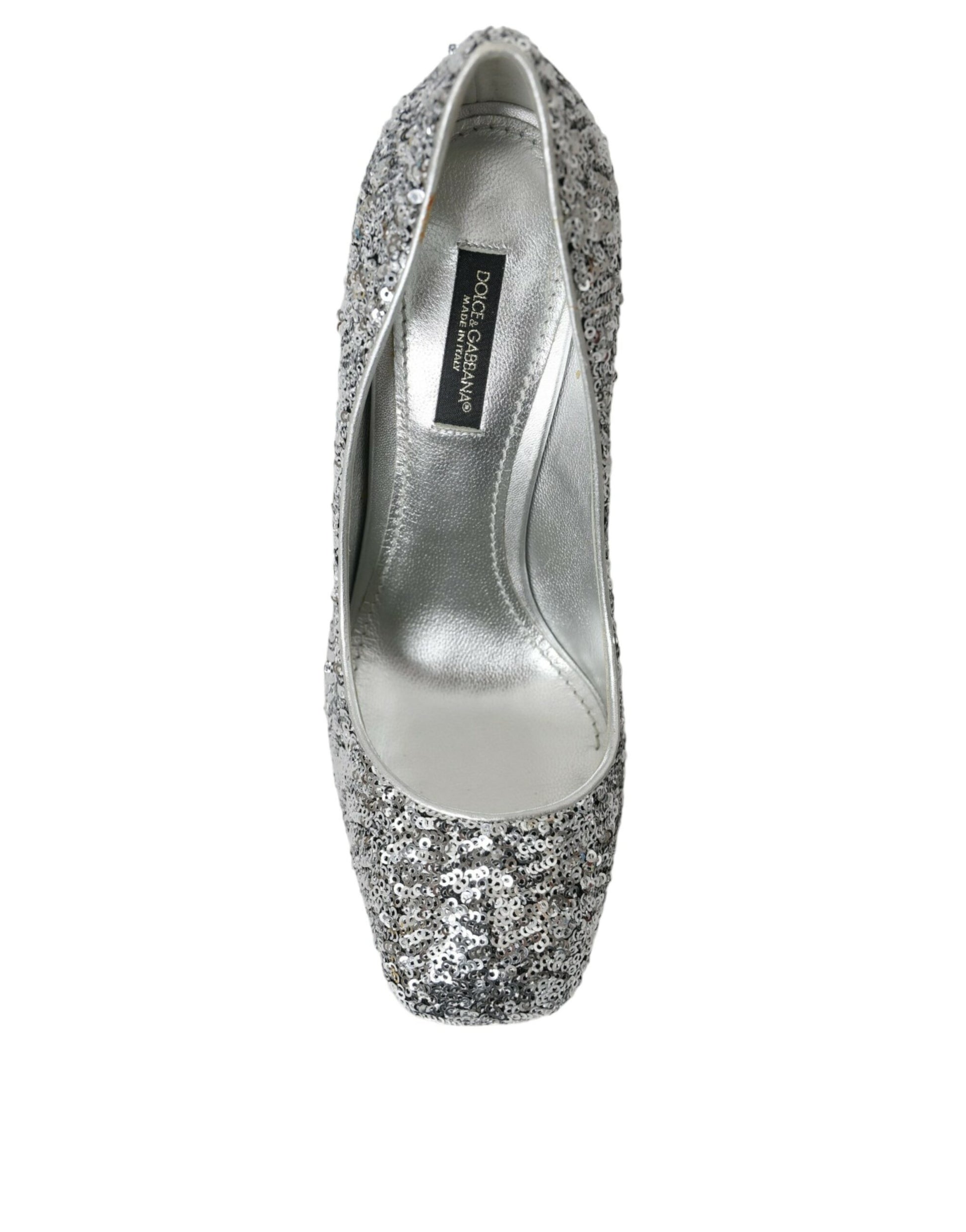 Silver Sequin Embellished Heels Pumps Shoes Shoes Dolce & Gabbana