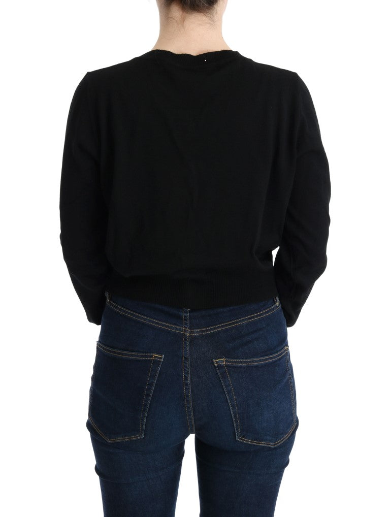 Black Wool Blouse Sweater Knitwear MARGHI LO'
