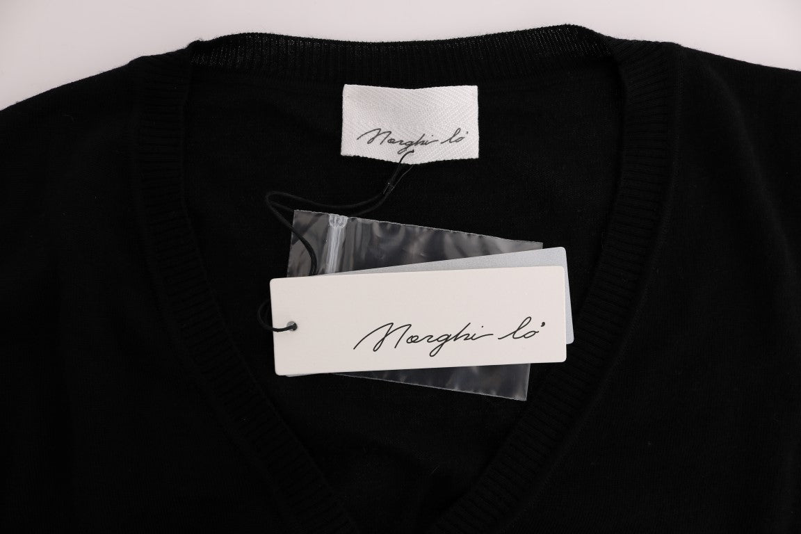 Black Wool Blouse Sweater Knitwear MARGHI LO'