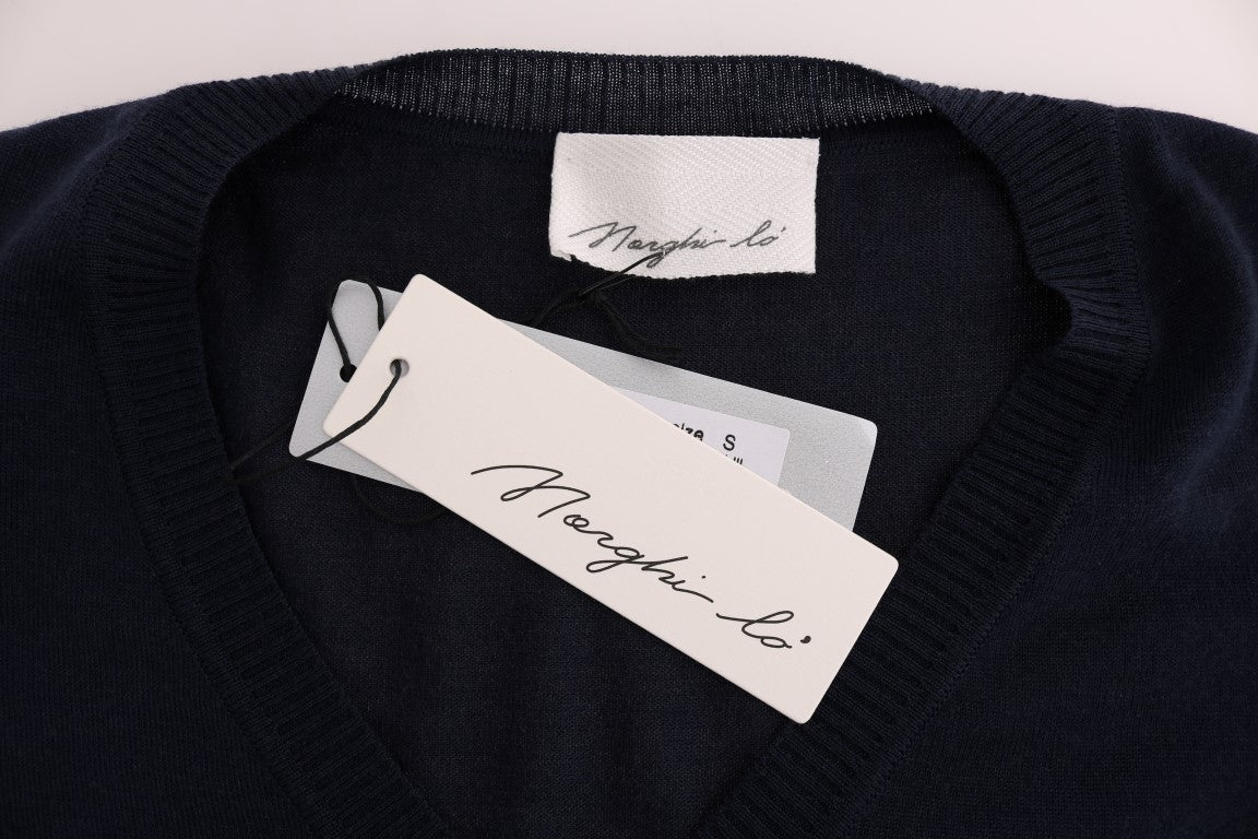 Blue Wool Long Sleeve Shift Dress Dress MARGHI LO'