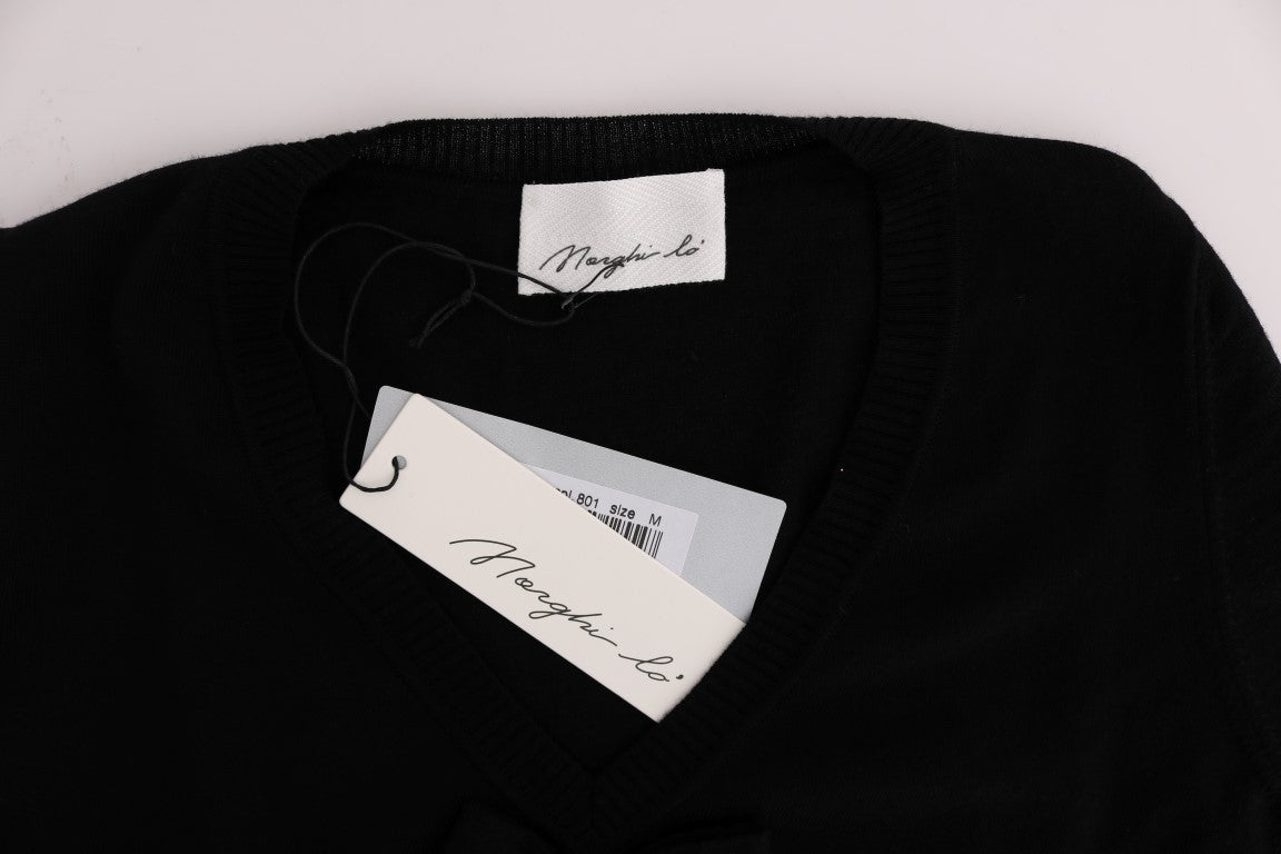 Black Wool Long Sleeve Shift Dress Dress MARGHI LO'