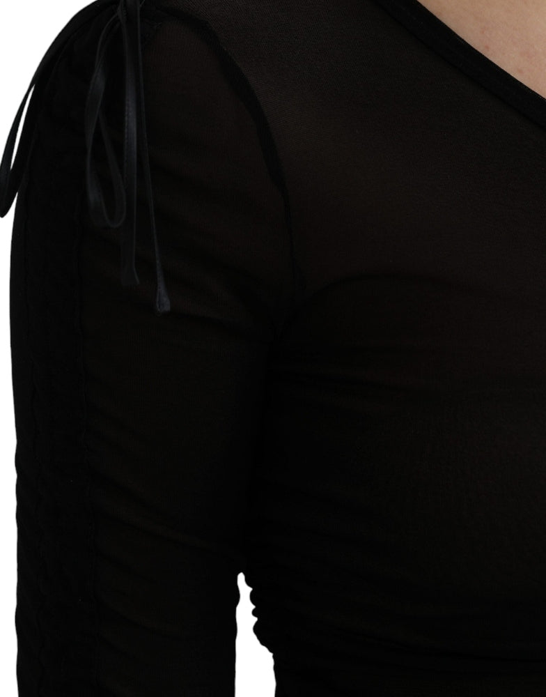 Black Sheer Bodycon Sheath Midi Dress Dress Dolce & Gabbana