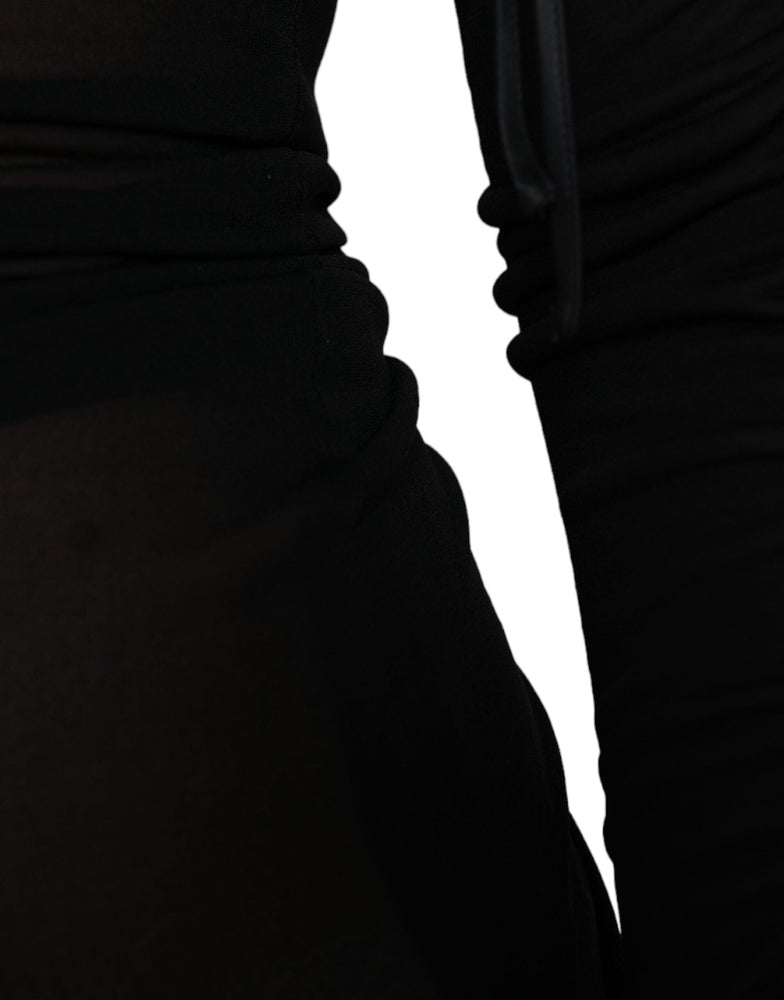 Black Sheer Bodycon Sheath Midi Dress Dress Dolce & Gabbana