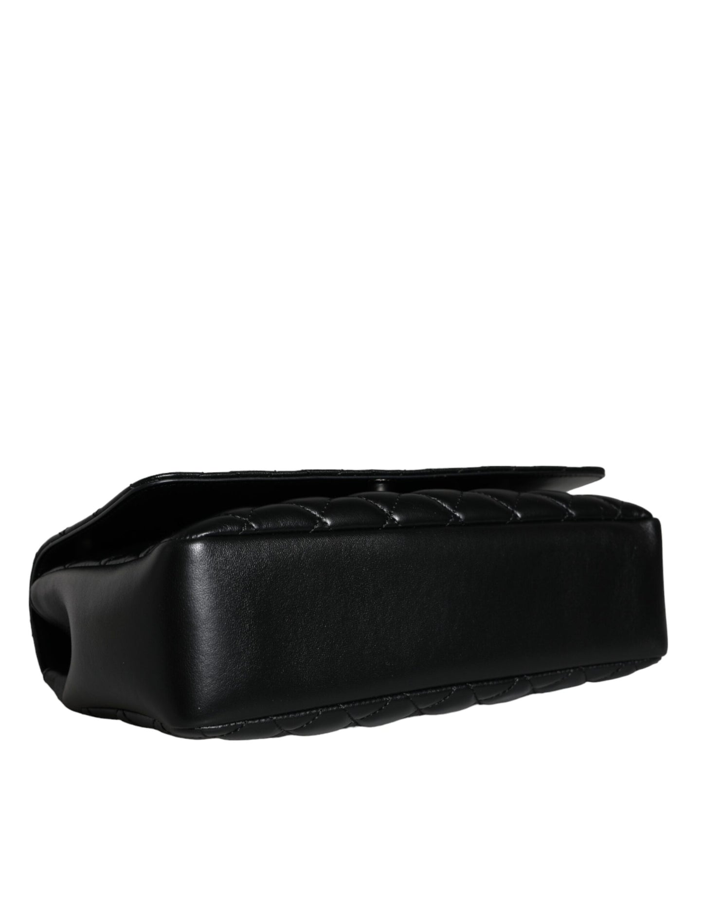 Black Quilted Lambskin Leather Crossbody Shoulder Bag Bags Versace