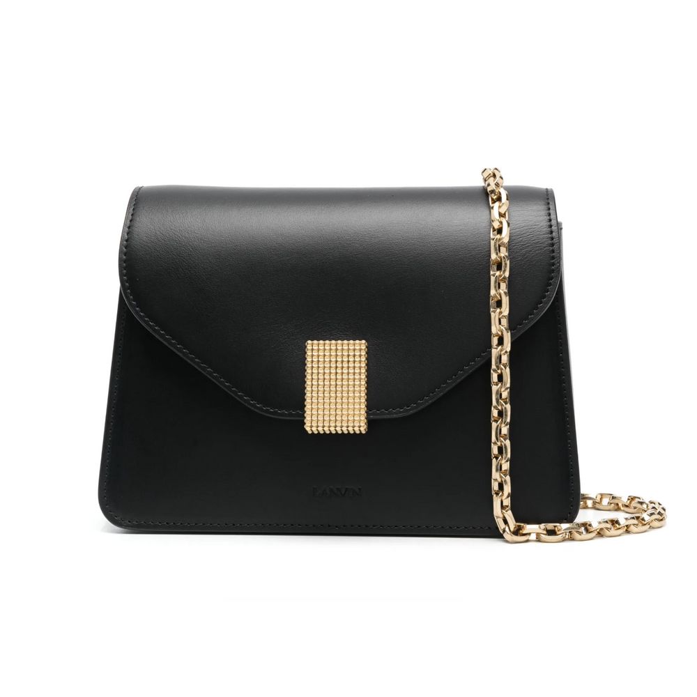 Black Leather Handbag Bags Lanvin