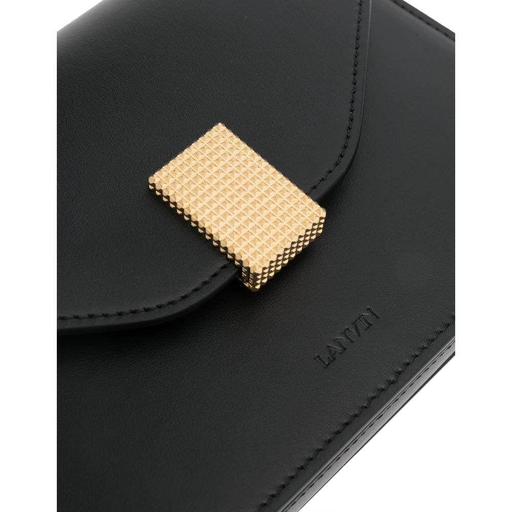 Black Leather Handbag Bags Lanvin