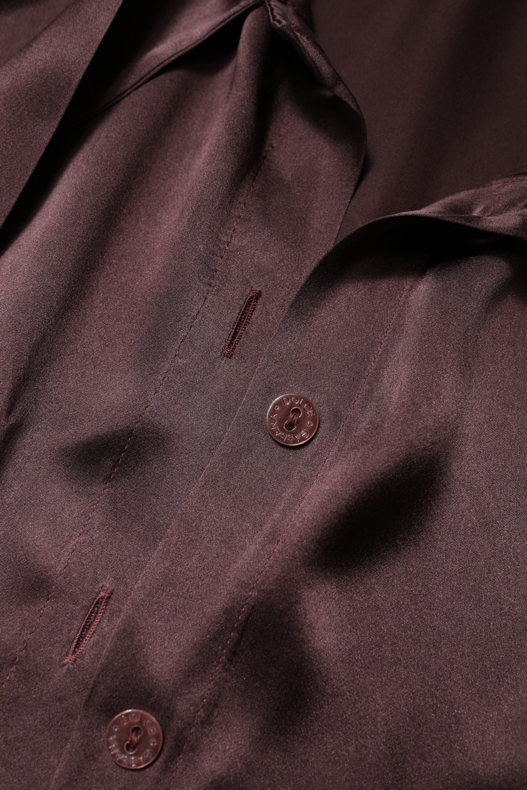 Brown Ascot Collar Long Sleeve Blouse Top Blouses Dolce & Gabbana