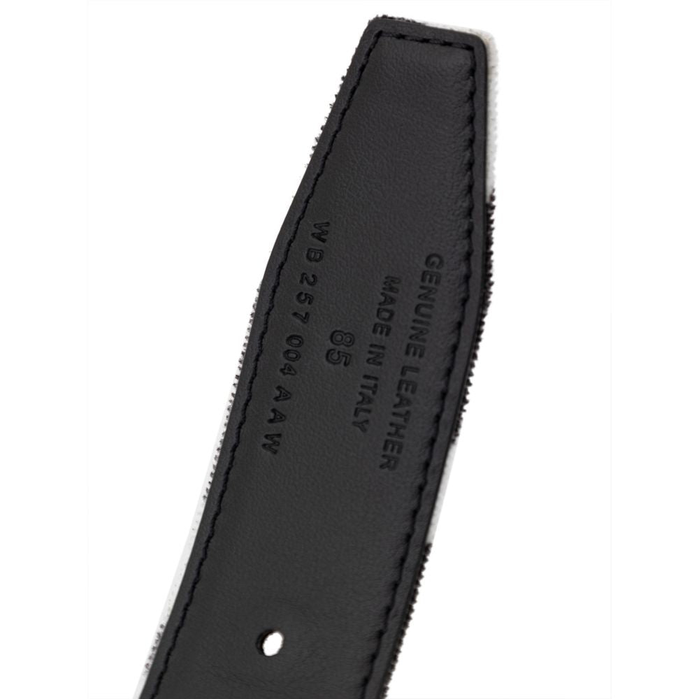 Black And White Leather Regular Belt Belt Tom Ford