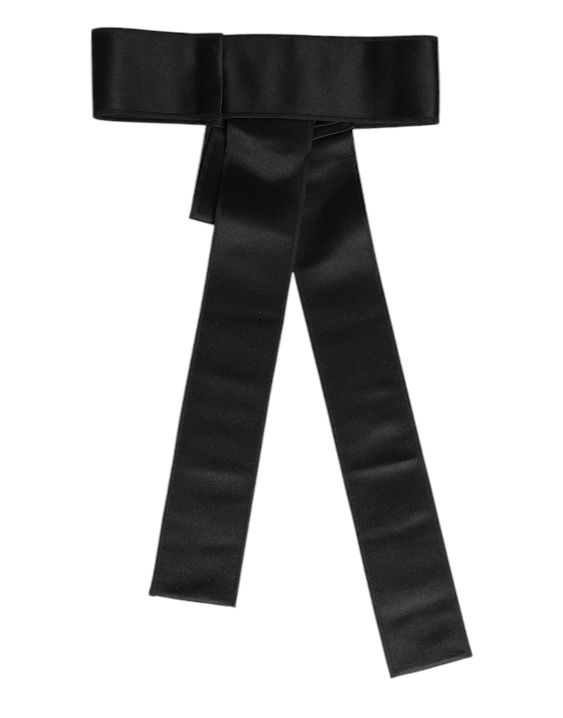 Black Satin Wide Waist Belt Dolce & Gabbana