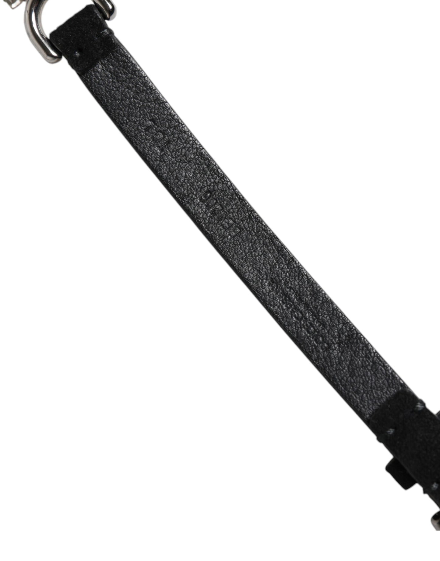 Black Leather Daisy Crystal Embellish Waist Belt Belt Dolce & Gabbana