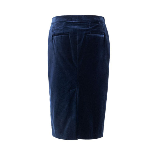 Blue Cotton Midi Skirt Skirts Tom Ford