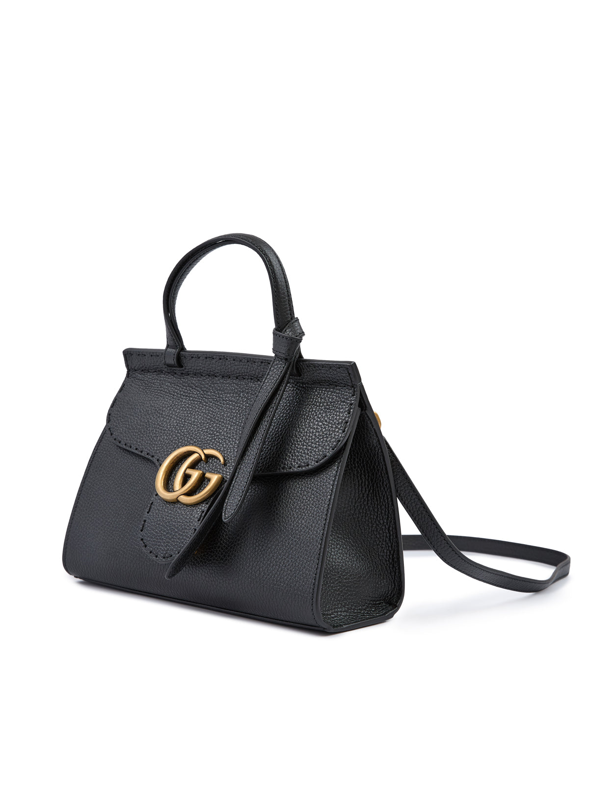 Black Leather GG Marmont Handbag Bags Gucci