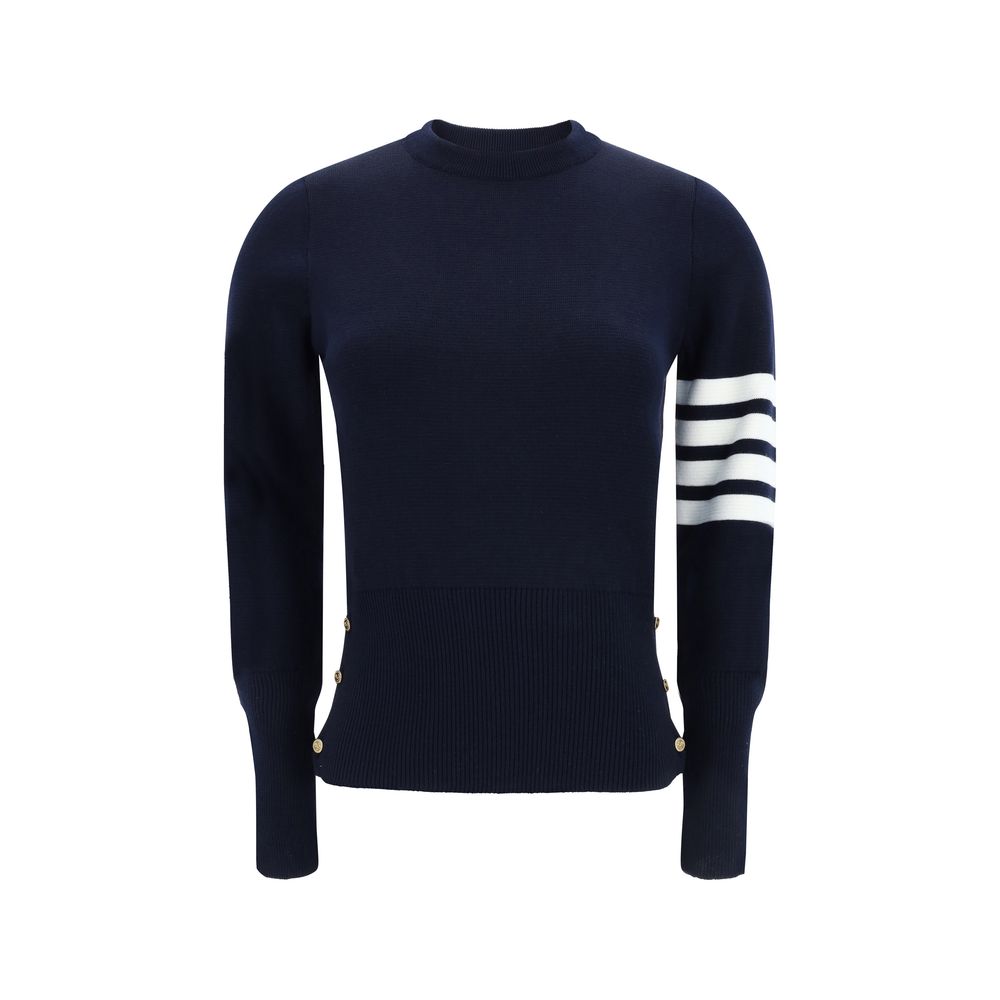 Blue Fleece Wool Sweatshirt Knitwear Thom Browne