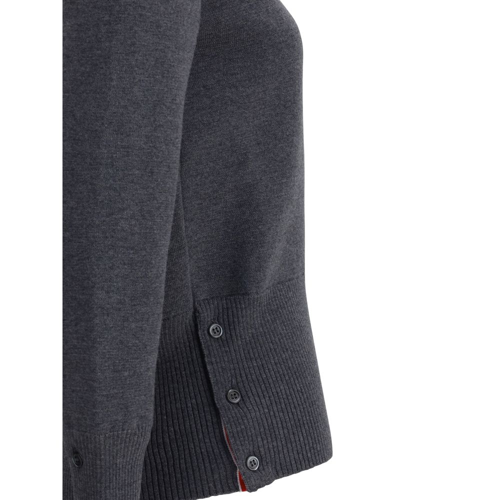 Gray Fleece Wool Sweatshirt Knitwear Thom Browne