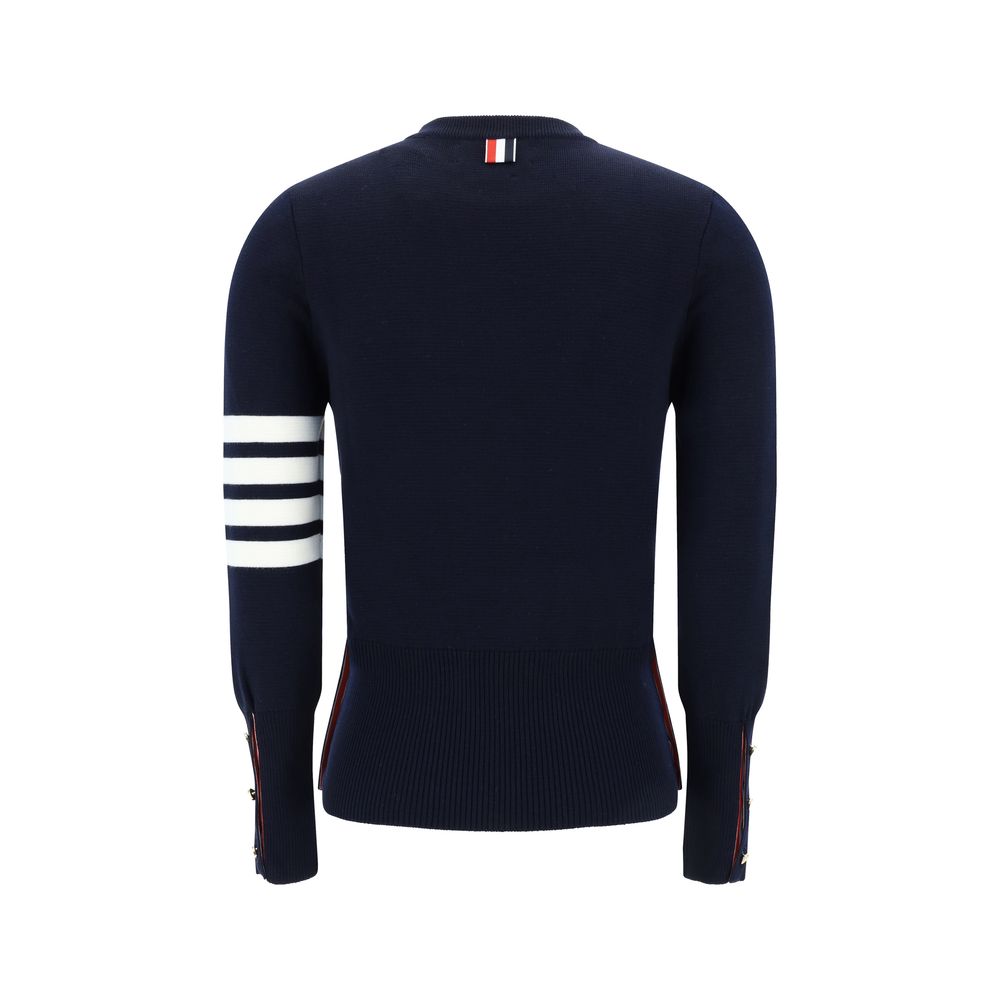 Blue Fleece Wool Sweatshirt Knitwear Thom Browne