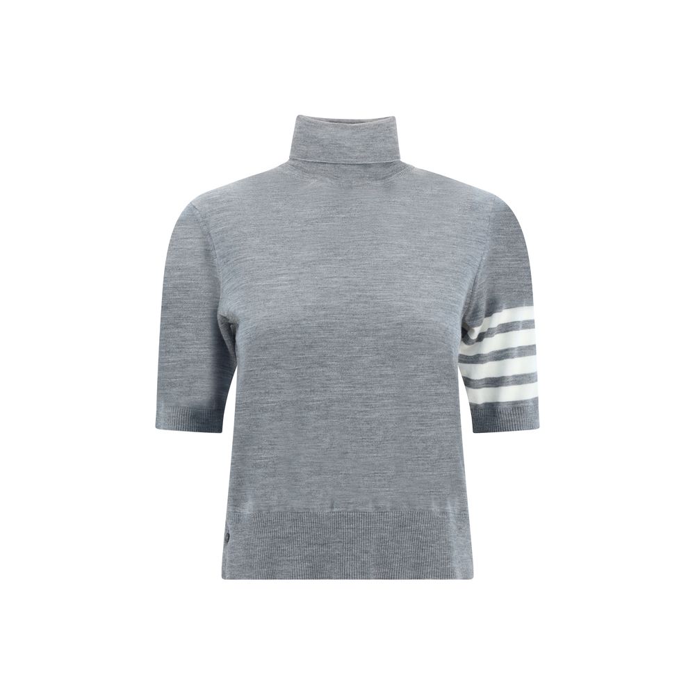 Gray Polyamide Turtleneck Knitwear Thom Browne