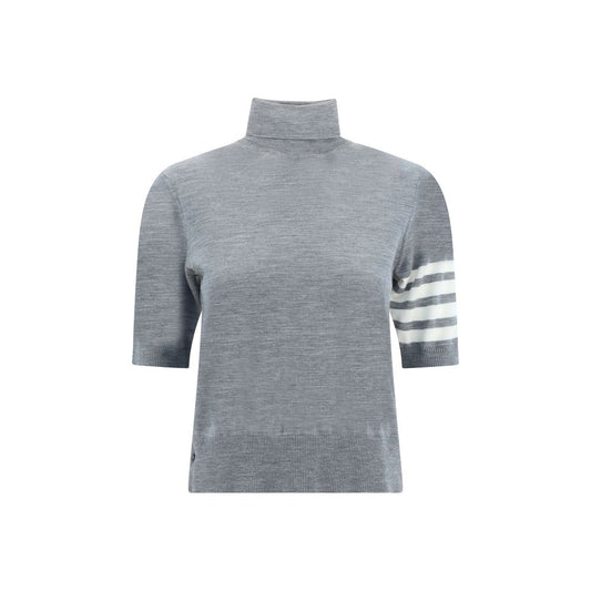 Gray Polyamide Turtleneck Knitwear Thom Browne