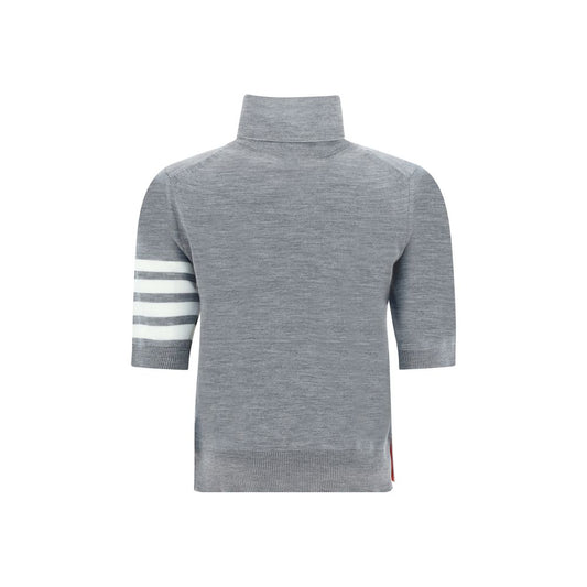 Gray Polyamide Turtleneck Knitwear Thom Browne