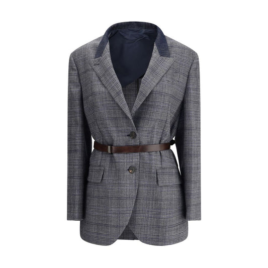 Gray Fleece Wool Blazer Blazer Brunello Cucinelli