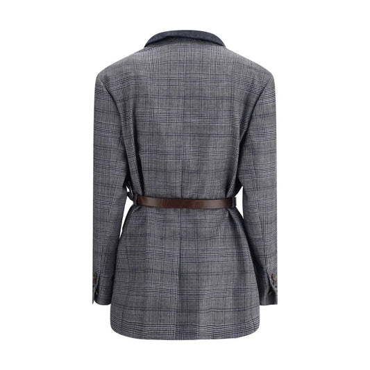 Gray Fleece Wool Blazer Blazer Brunello Cucinelli
