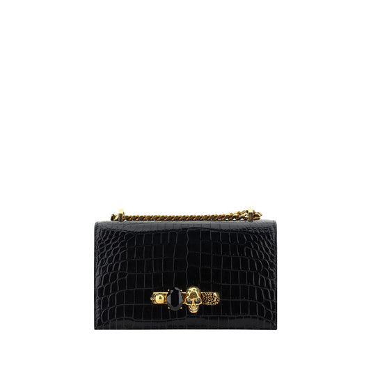 Black Calf Leather Bos Taurus Shoulder Bag Bags Alexander McQueen