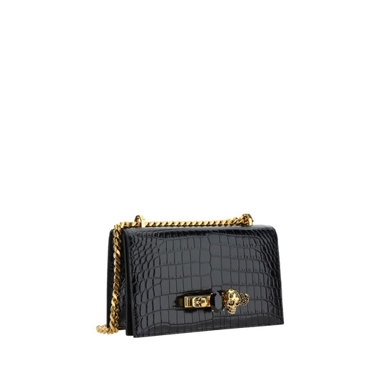 Black Calf Leather Bos Taurus Shoulder Bag Bags Alexander McQueen