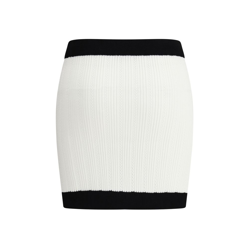 White Viscose Mini Skirt Skirts Balmain
