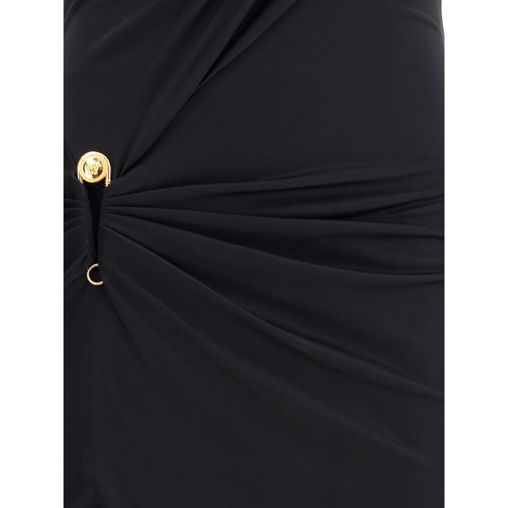 Black Viscose Casual Dress Dress Versace
