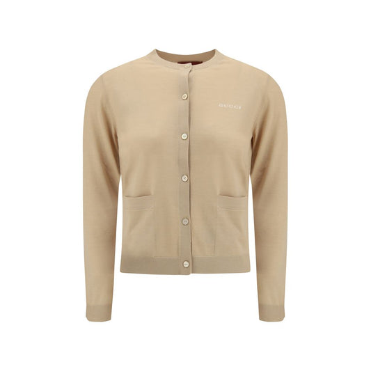 Beige Cashmere Cardigan Knitwear Gucci
