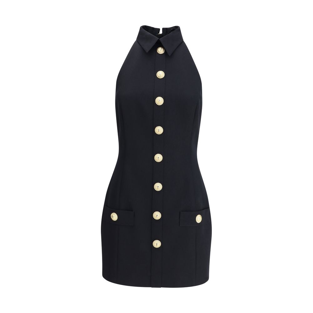 Black Fleece Wool Casual Dress Dress Balmain
