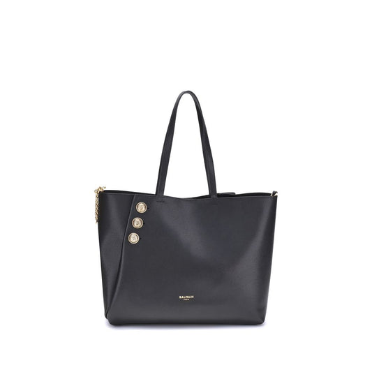 Black Calf Leather Bos Taurus Shoulder Bag Bags Balmain
