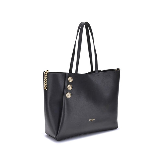 Black Calf Leather Bos Taurus Shoulder Bag Bags Balmain
