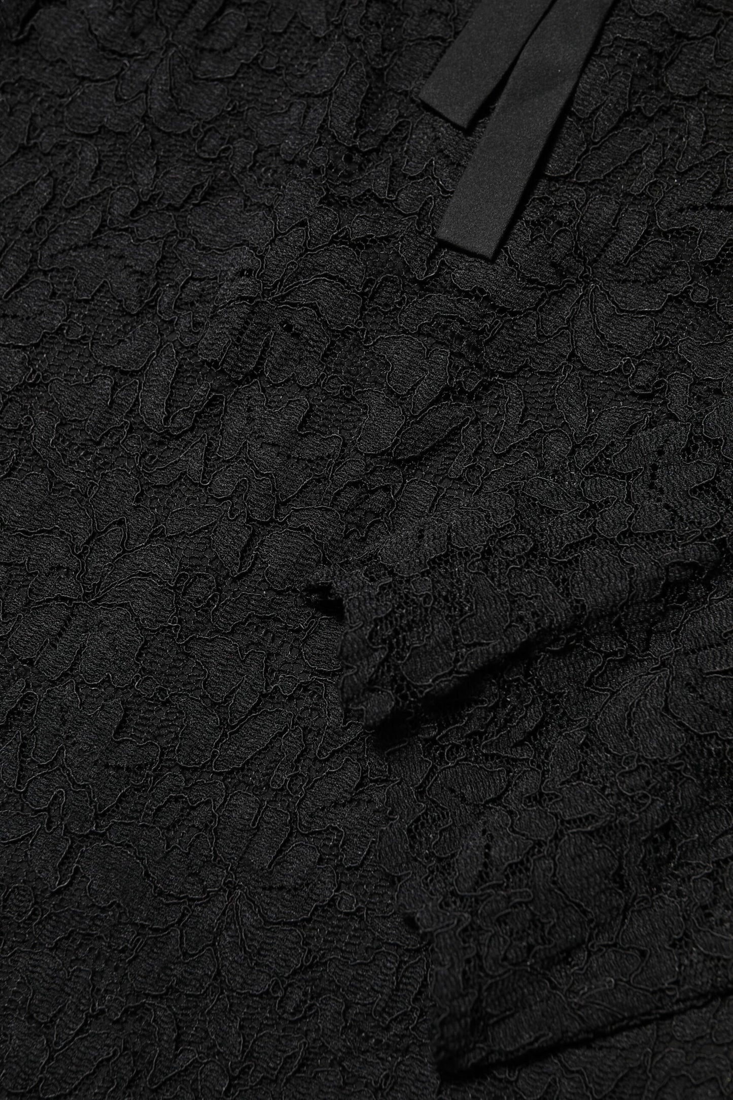 Black Nylon Lace Long Sleeve Blouse Top Blouses Dolce & Gabbana