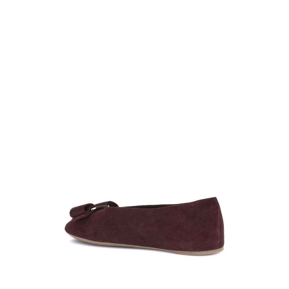 Bordeaux Goatskin Ballet Flats Shoes Ferragamo