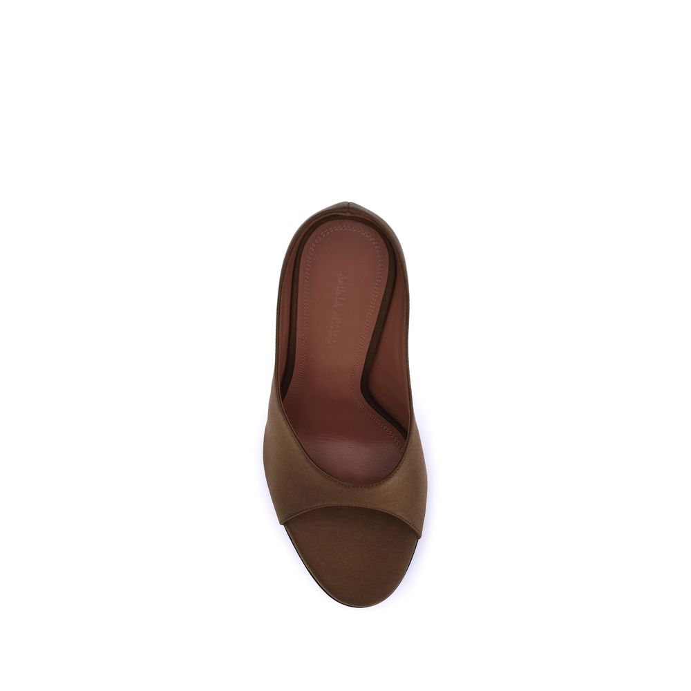 Brown Calf Leather Bos Taurus High Heel Pumps Shoes Amina Muaddi