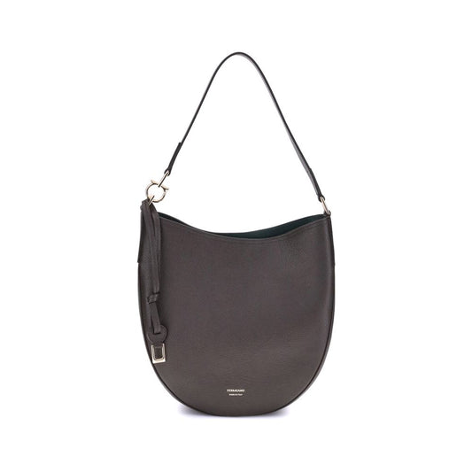 Brown Calf Leather Bos Taurus Shoulder Bag Bags Ferragamo