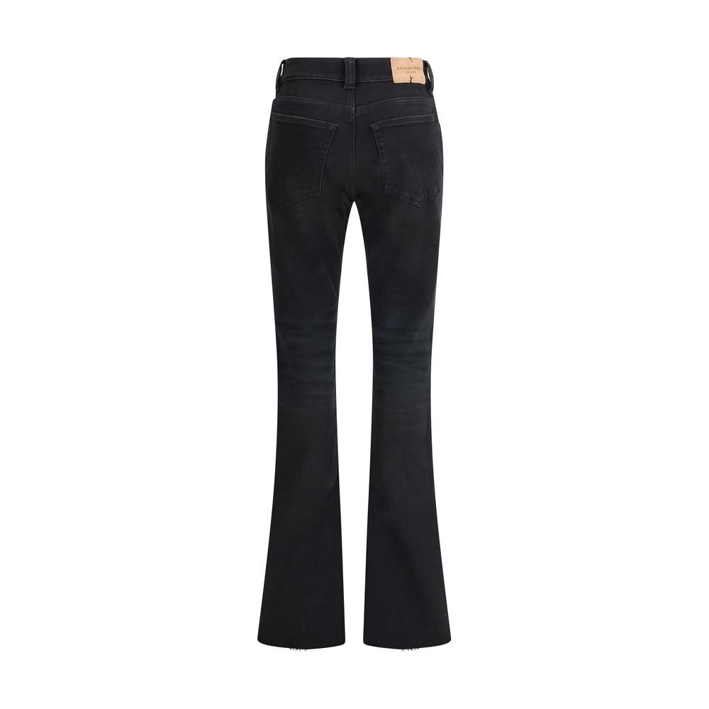 Black Cotton Bootcut Jeans Pants Balenciaga