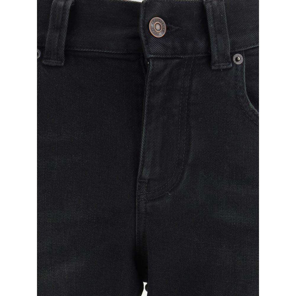 Black Cotton Bootcut Jeans Pants Balenciaga