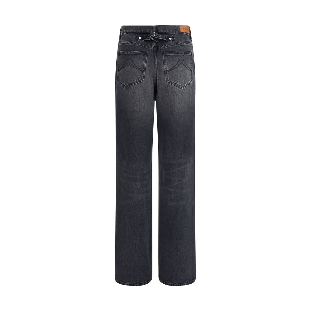 Black Cotton Straight-Leg Jeans Pants Kenzo
