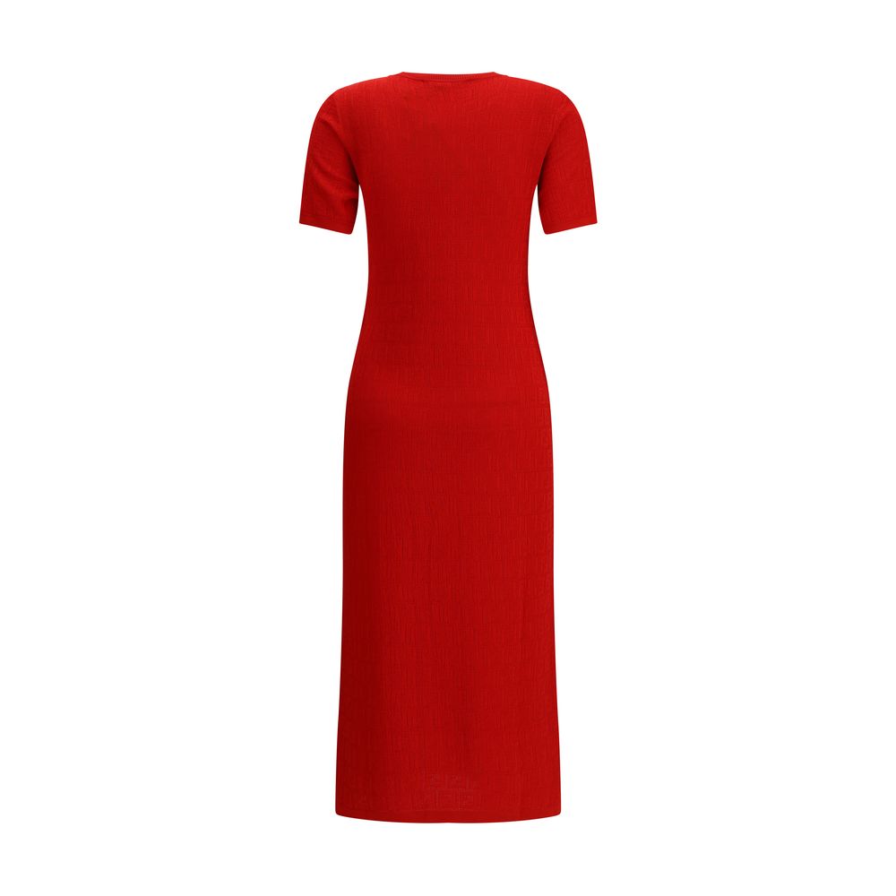 Red Cotton Casual Dress Dress Fendi