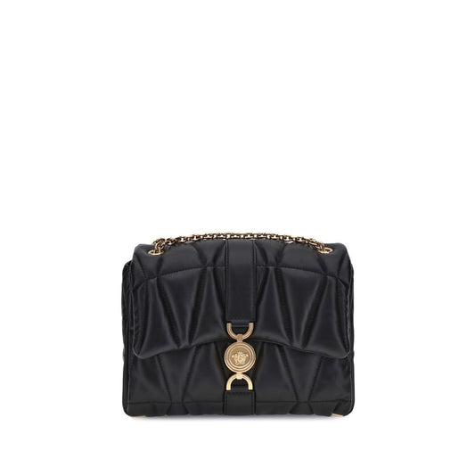 Black Calf Leather Bos Taurus Shoulder Bag Bags Versace
