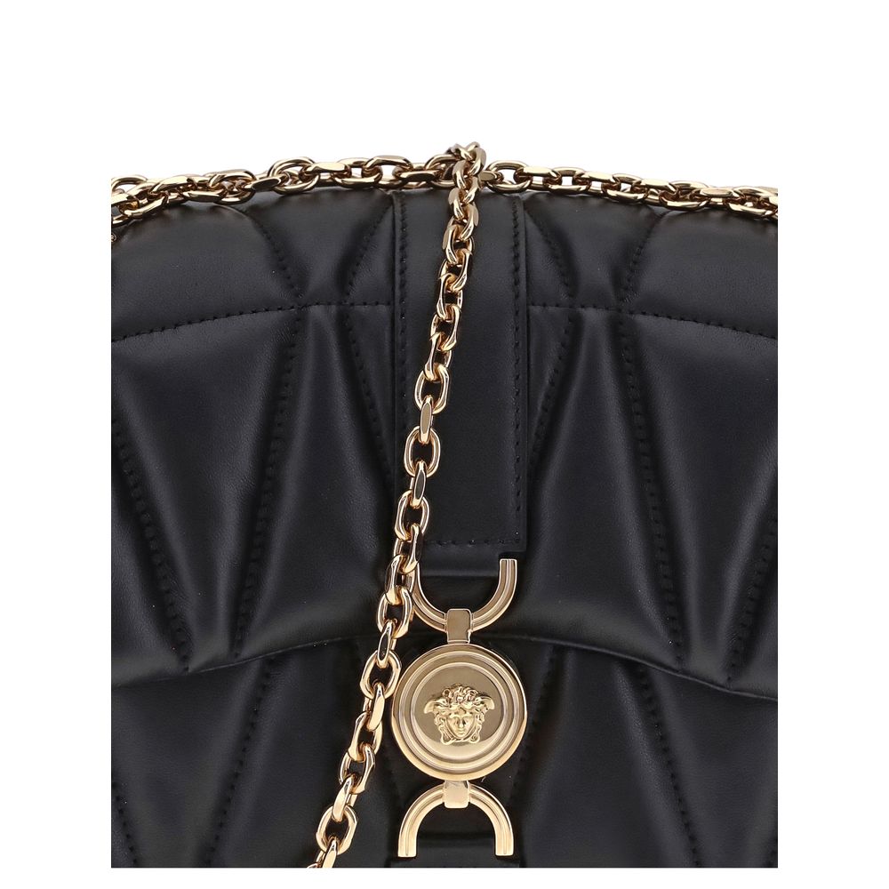 Black Calf Leather Bos Taurus Shoulder Bag Bags Versace