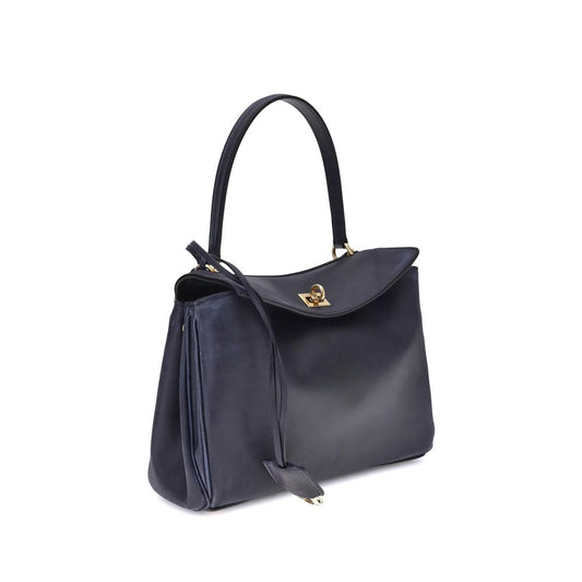 Blue Calf Leather Bos Taurus Shoulder Bag Bags Balenciaga